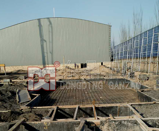 煤泥烘干機基礎施工